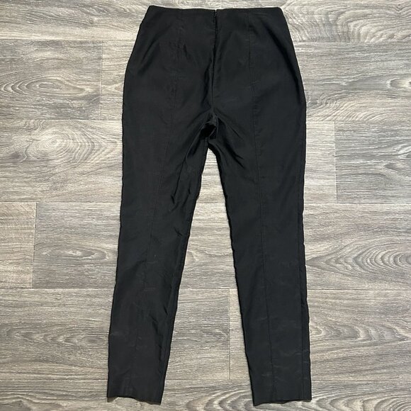 Veronica Beard Zip Back Scuba Leggings Pants Size 2 Black Tapered Trousers Slim - Picture 7 of 8